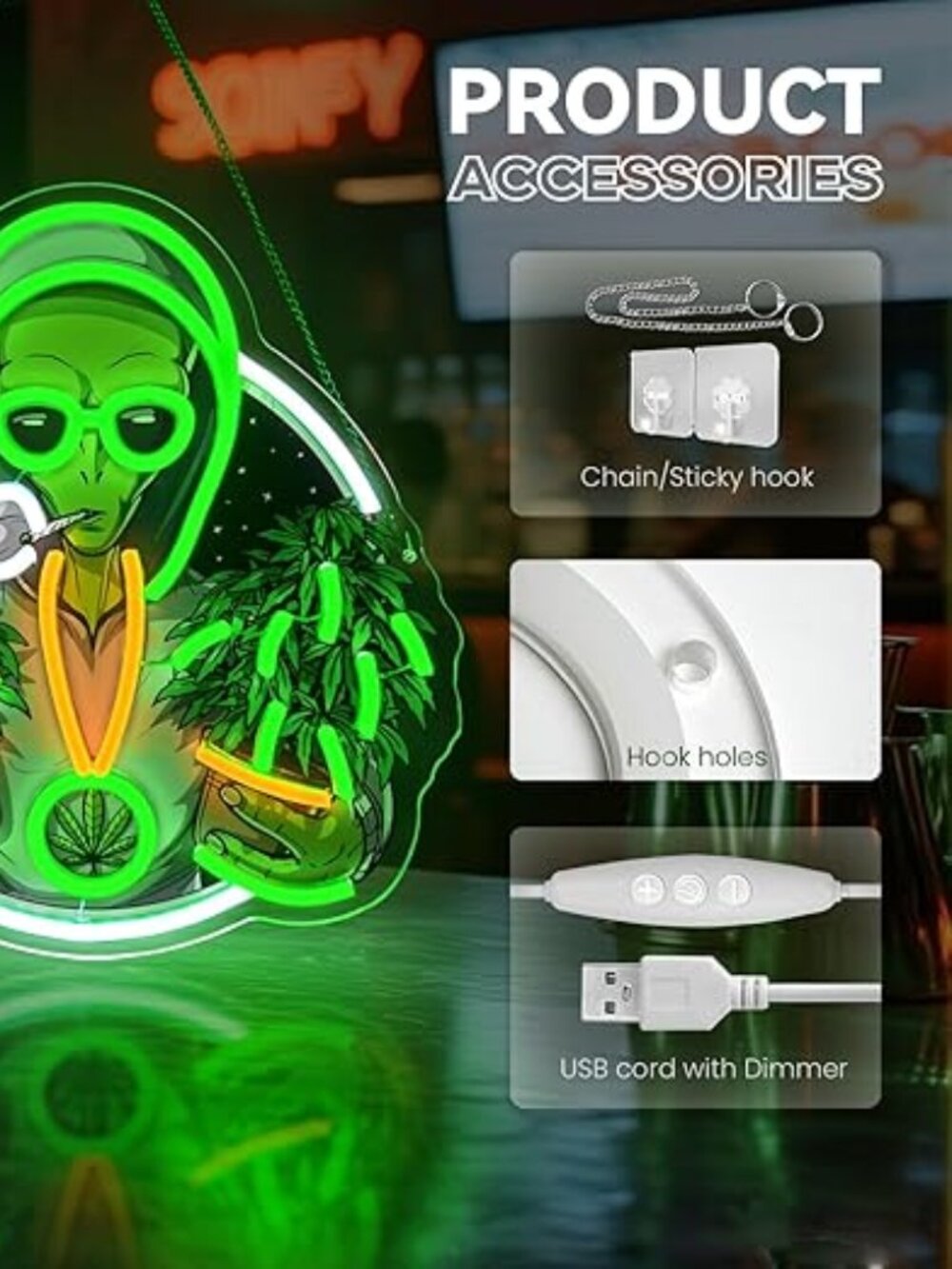 Alien Neon Sign - Picture 3 of 4